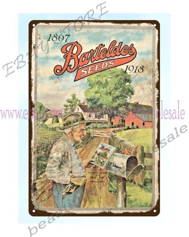 1918 BARTELDES SEEDS gardening flower vegetables DENVER COL metal tin sign