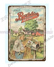 1918 BARTELDES SEEDS gardening flower vegetables DENVER COL metal tin sign