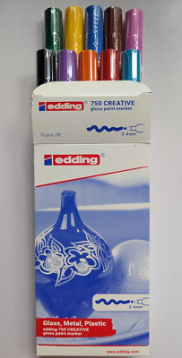 Edding Glanzlack-Marker 750, Strichbreite 2 - 4 mm, wasserfest, 10er Set
