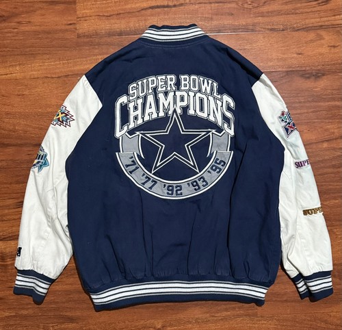 Giacca NFL Dallas Cowboys 5X Super Bowl Champions Patches Varsity Uomo XXL - Foto 2 di 7