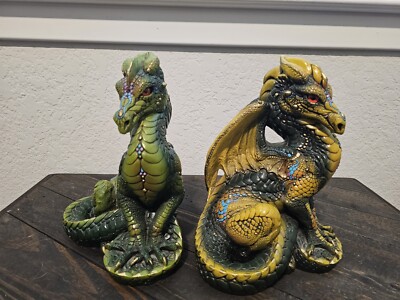 Windstone Editions 1986 PEÑA Green Male Dragons | eBay