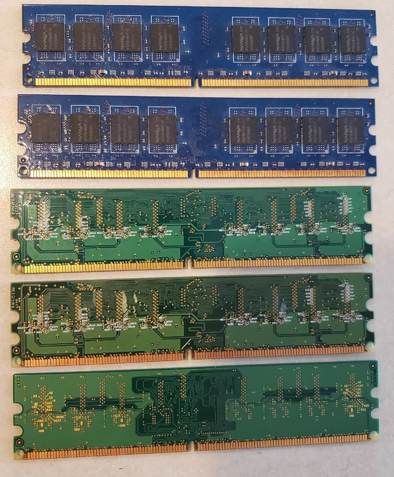 Five PC 2 Memory Sticks  5 Total 2 6300 2gigs , 1.5 Gig Of 5300 ,512mb Of 4200 . - Image 2 of 4