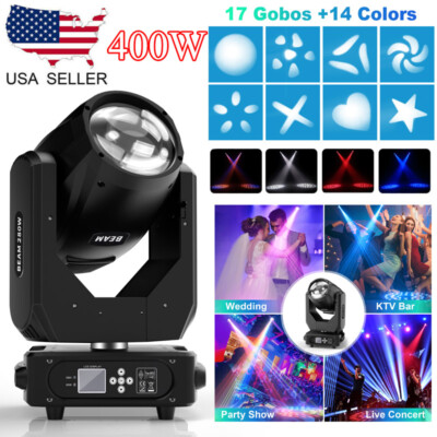 400W LED Moving Head Light RGBW Gobo Beam Stage Spot Lighting DJ Disco Show DMX