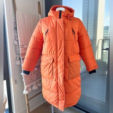 Boden Longline Orange Hooded 3-in-1 Puffer Coat Women’s Size 12 Petite