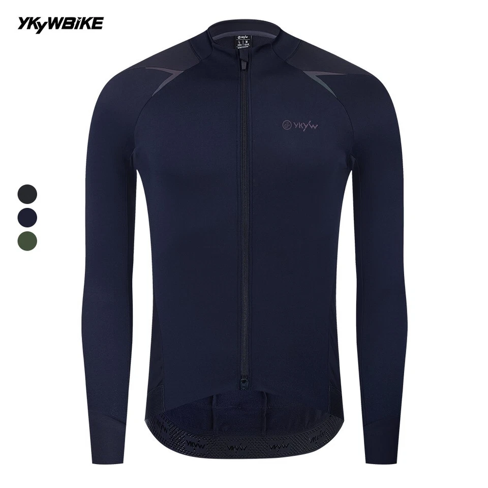 YKYWBIKE Men's Windproof Cycling Jacket Rainproof Mtb Fleece Coat Bike jersey - Image 3 of 4