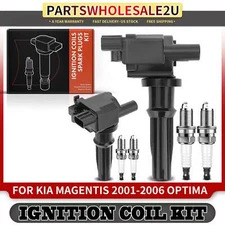 Ignition Coil & IRIDIUM Spark Plug Kits for Kia Magentis 2001 2002-2006 L4 2.4L