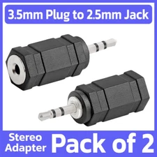 2 Pack 3.5mm Male Plug to 2.5mm Female Jack Stereo Audio Adapter for Headphone