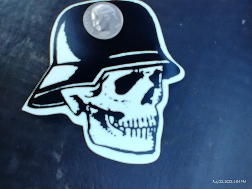 Small Hand made Decal Sticker SKULL BIKER HELMET RIGHT - Picture 2 of 7