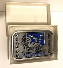 1983 Alaska Statehood Silver Anniversary Belt Buckle Old New Stock