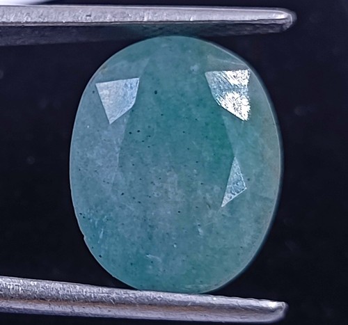 Lab-Created Green Emerald 8.35 CT Oval Cut EGL Loose Gemstone 5ARM - Picture 3 of 4
