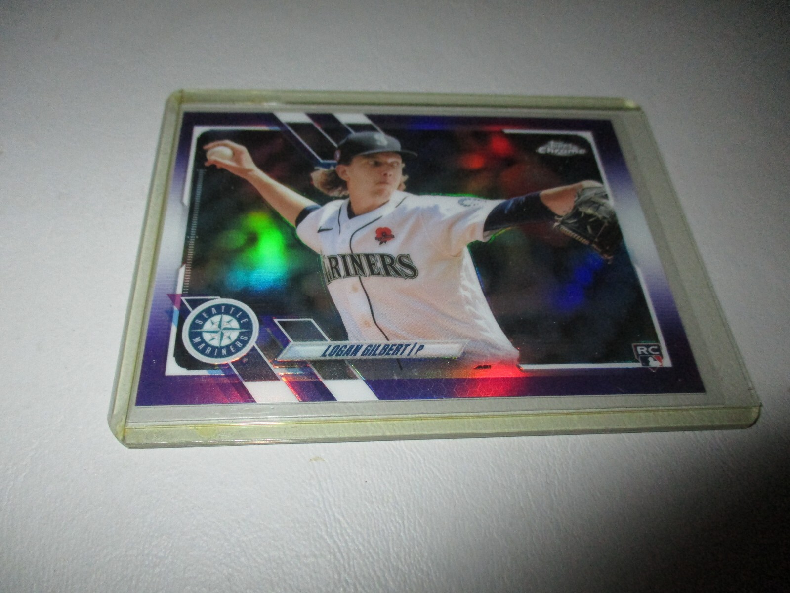 Logan Gilbert 2021 Topps Chrome Update Purple Refractor RC #USC70
