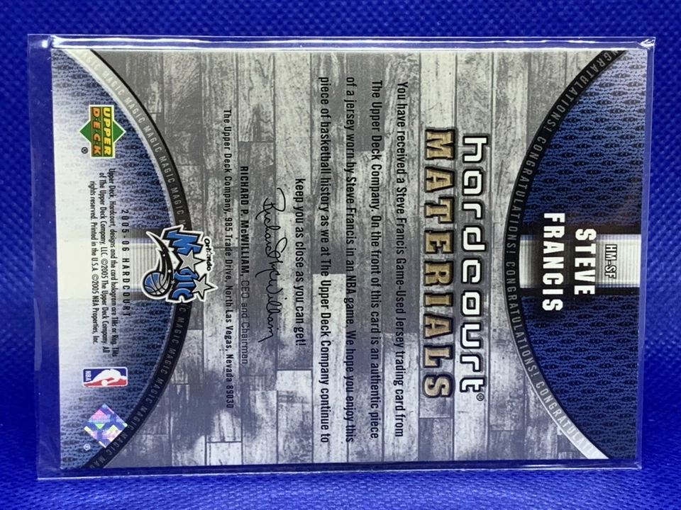 2005-06 Upper Deck Hardcourt Materials #HM-SF Steve Francis - Game Worn - Image 2 of 2