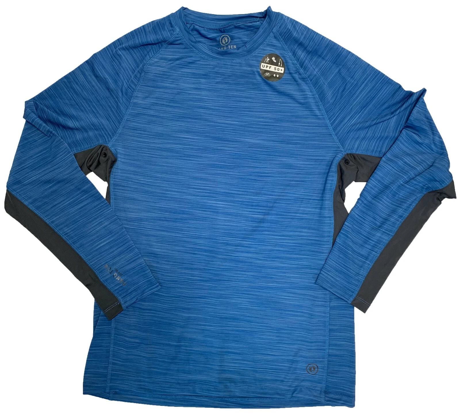 Hang Ten Men's UV Protection/UPF+ 50 L/S Tee Deep Water (Blue)