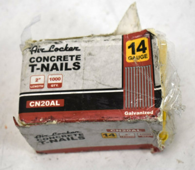 Air Locker Concrete T-Nails 2'' 14 Gauge Galvanized Smooth Shank 1000 Pack CN20AL