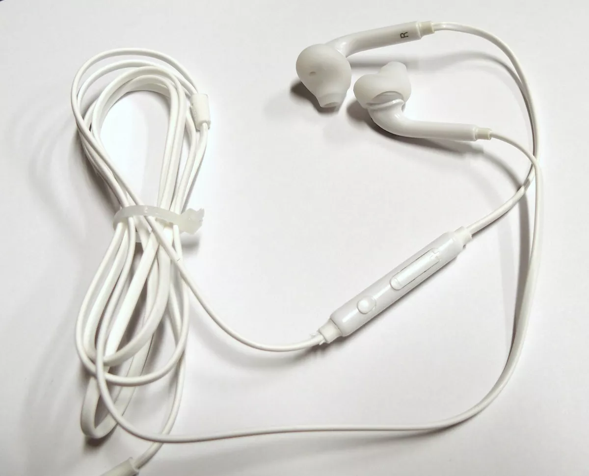 3.5mm Jack White Wired Earbuds W Mic Headset Earphone Universal iPhone Samsung