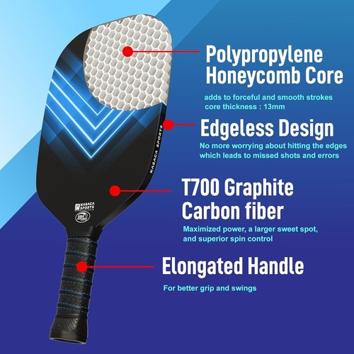 KASACA Pickleball Paddle, USAPA Carbon Fiber Paddle, Racket Edgeless Style - Picture 5 of 8