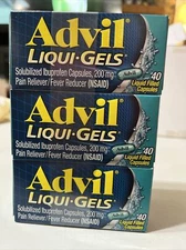 Advil 200mg (3 PK) Pain Reliever Fever Reducer NSAID Liquid Gel Caps 40ct 2/26