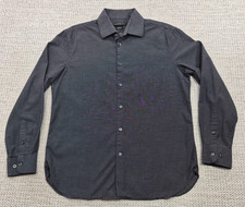 John Varvatos U.S.A. Dress Shirt Mens 16 34/35 Gray Slim Fit Long Sleeve Preppy