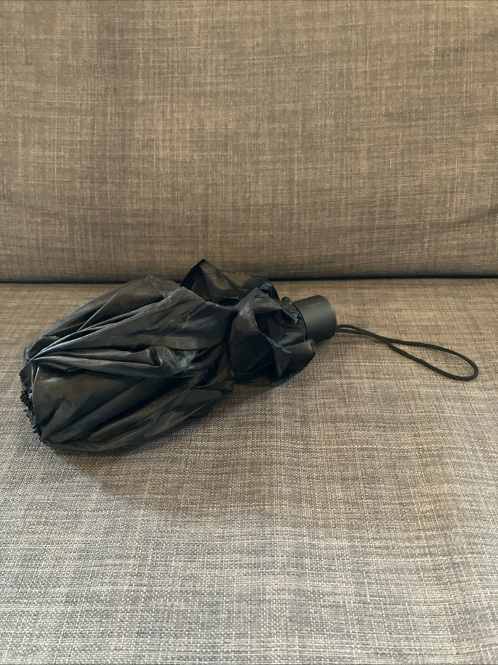 +++ Regenschirm Knirps Minischirm Taschenschirm Autoschirm Schwarz Kompakt +++ - Bild 2 von 4