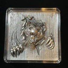 2024 South Korea Furious Beasts Bear 2oz Silver Antiqued Stacker