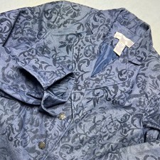 Susan Graver Blue Jacquard Floral Blazer Size XS