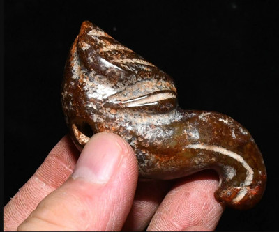 6CM Chinese Hongshan Culture Old Jade Bird Hawk Eagle Head Amulet Pendant