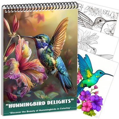 CKMOREL Humming Bird Adult Coloring Book Spiral Bound Mindfulness Adult Color...