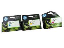 LOT OF 3 HP 910XL CYAN YELLOW MAGENTA NEW SEALED INK CARTRIDGES