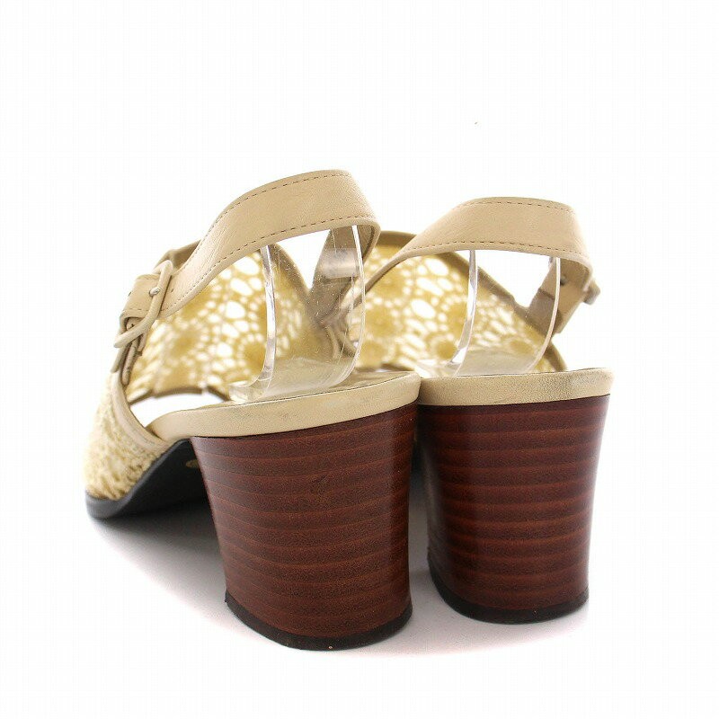 Sandali Yves Saint Laurent cinturino tacco grosso beige taglia 36 5 donna autentici