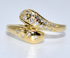 Schlangen Ring Brillant 0,25 ct.,  750/18 K, Gelbgold, Gr. 57,  3,01g