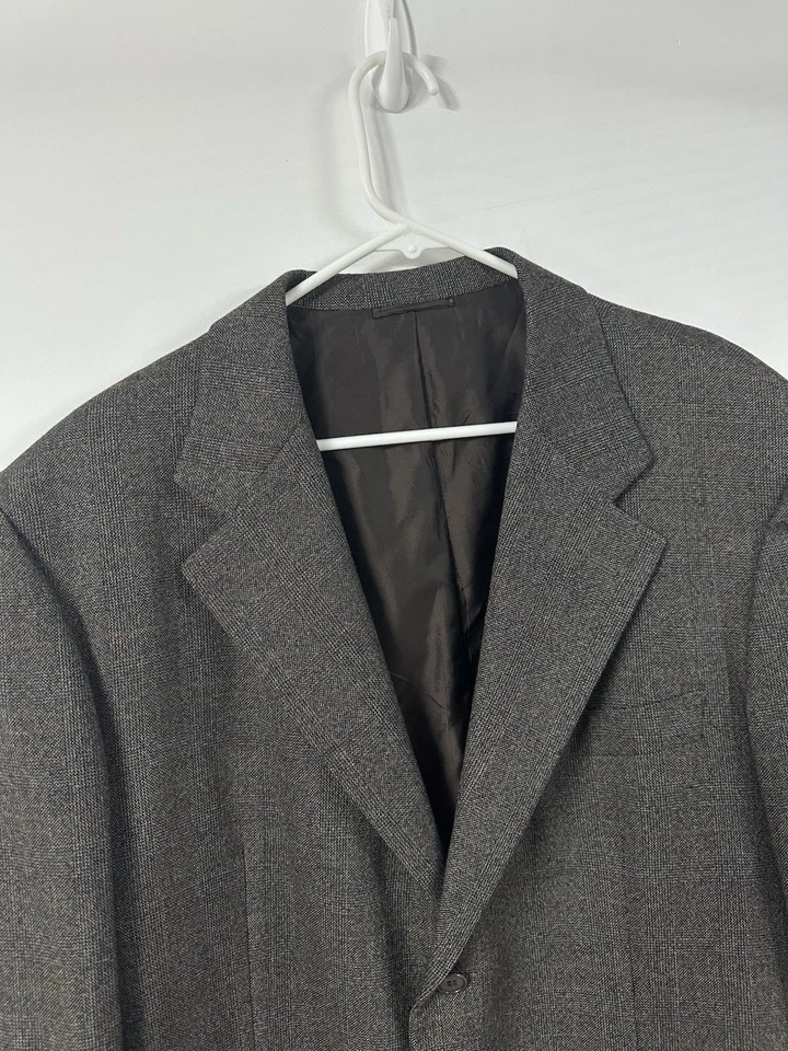 VTG Luciano Barbera Brown Flannel Over Check Plaid Blazer Wool 56 IT/46L US - Image 2 of 4