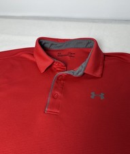 Under Armour HeatGear Loose Polo Shirt Red Men's X-Large Collared