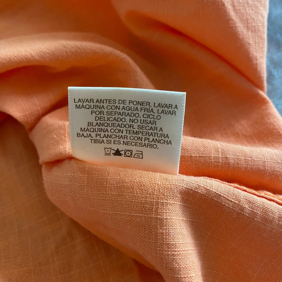 NUEVO CON ETIQUETAS Camisa Covington Para Hombre Manga Corta Abotonada M Naranja Sears 100% Algodón Foto 3 de 4