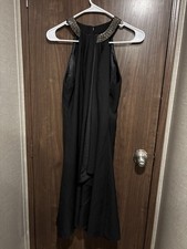 Calvin Klein Women’s Size 6 Black Embellished Beaded Neck Sleeveless Dress NWOT