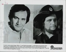 1987 Press Photo Roger Miller & Waylon Jennings, Country Singers - hpp29439