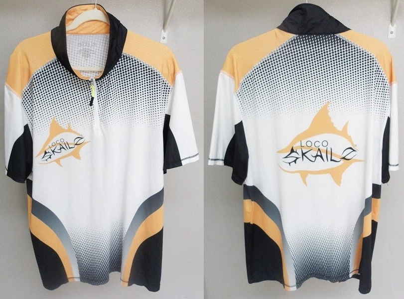 LOCO SKAILZ QUARTER ZIP SHORT SLEEVE FISHING SHIRT - SIZE XL
