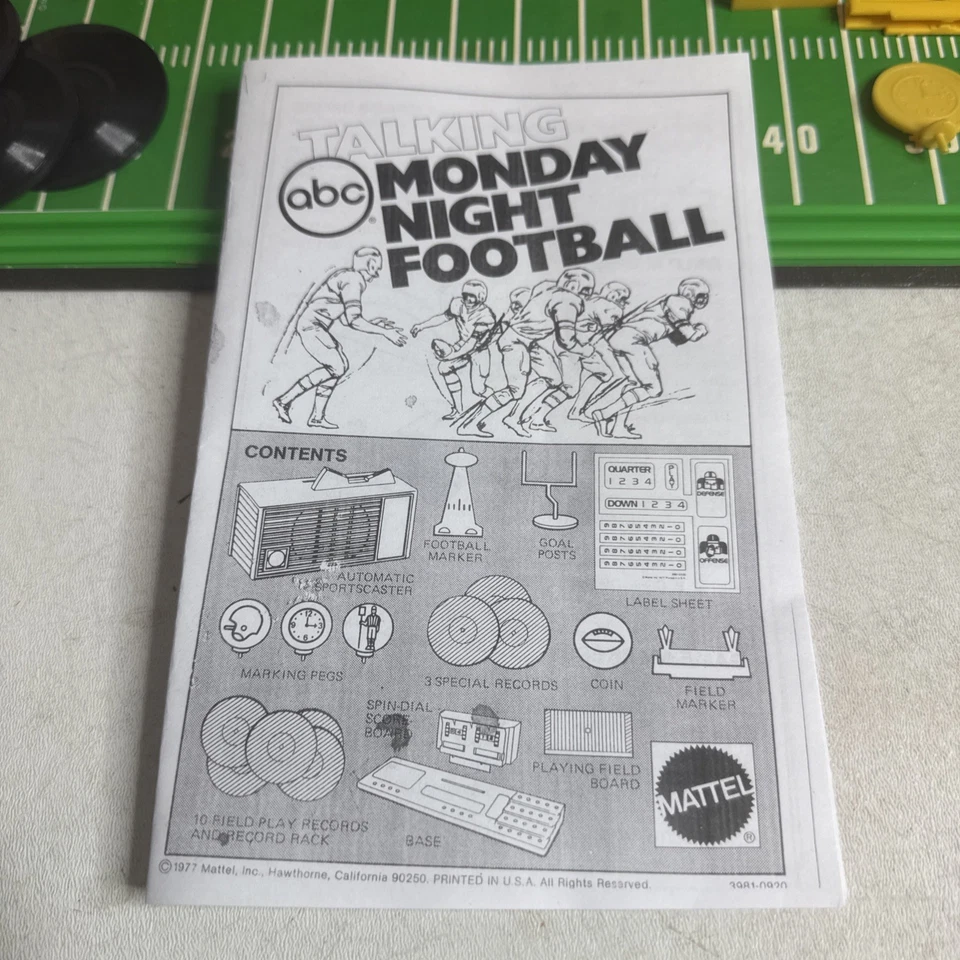 1977 Mattel ABC Talking Monday Night Football - Sportscaster WORKS - READ - Image 2 of 4
