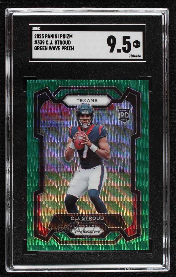 2023 Panini Prizm Rookies Green Wave Prizm CJ Stroud #339 SGC 9.5 Mint+ 1d4m