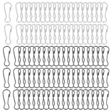 Lanyard Hooks, 100 Pcs 25x9.2x1.9mm Stainless Steel 304 Hook, Silver Black