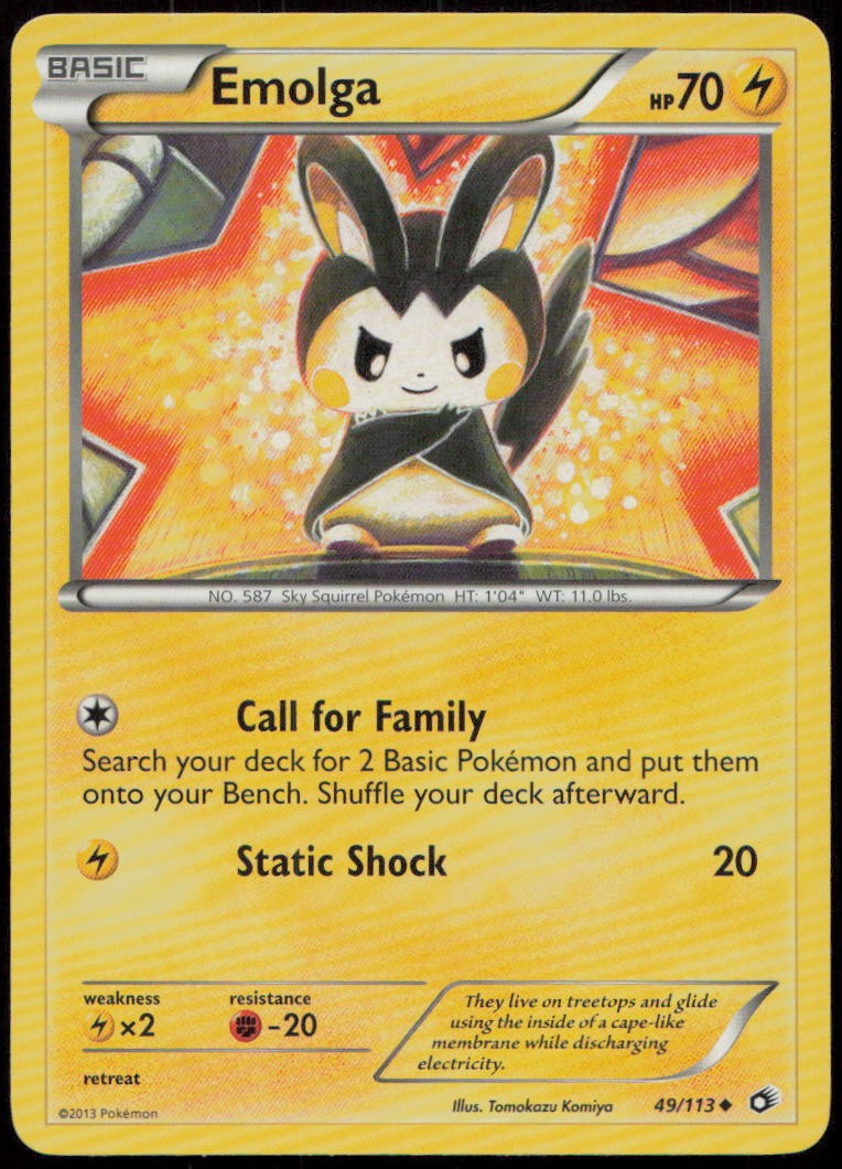 Emolga 49/113 MP Legendary Treasures Uncommon Pokemon