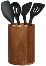 Acacia wood Utensil Holder for Kitchen Counter Decor, Cooking Utensil Holder ...
