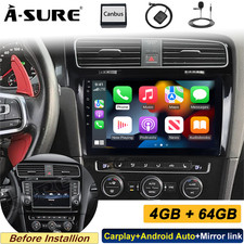10" 4+64GB Android 15 Autoradio Carplay SWC Navi für VW Golf 7 VII MK7 2012-2017