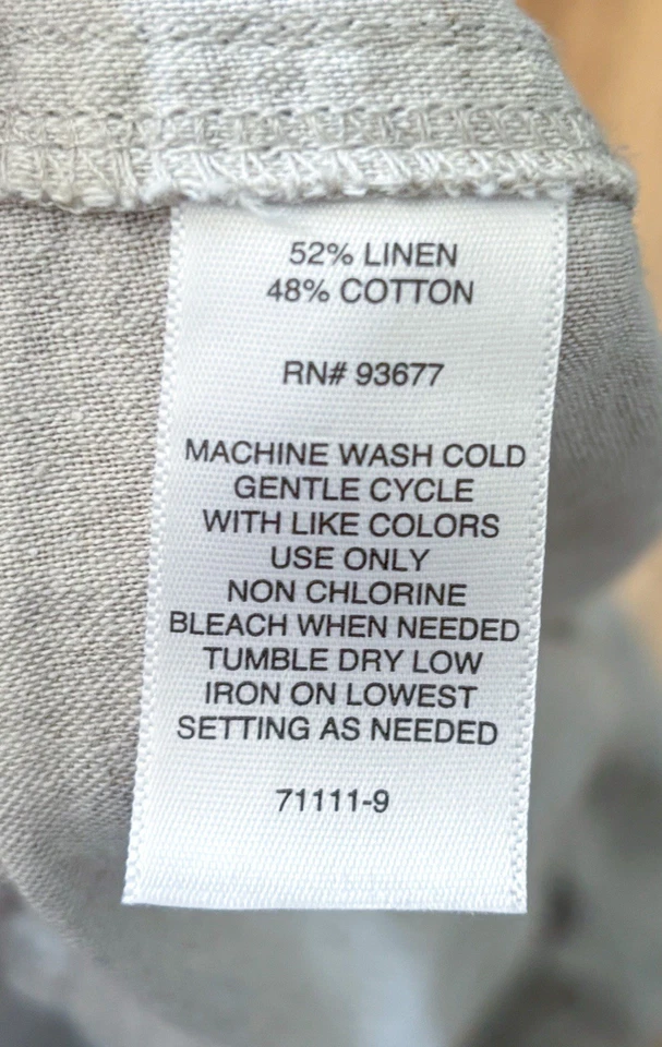 Liz Claiborne Oatmeal Linen Blend Pants Size 3X Loungewear Casual Boho Lagenlook - Image 4 of 4