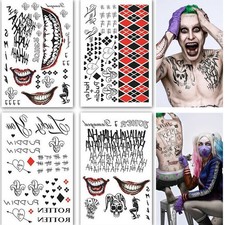 Suicide Squad Joker Quinn Temporary Tattoo Sticker Cosplay Costume Halloween US