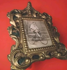 Vintage Ornate Rococo Gilt Picture Frame 6" w/ Era Appropriate Photo