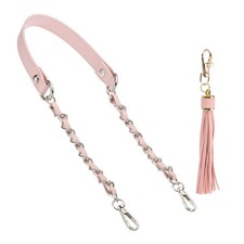24 Inch Purse Chain Strap Purse Strap Replacement with Tassel, Pink/Silver