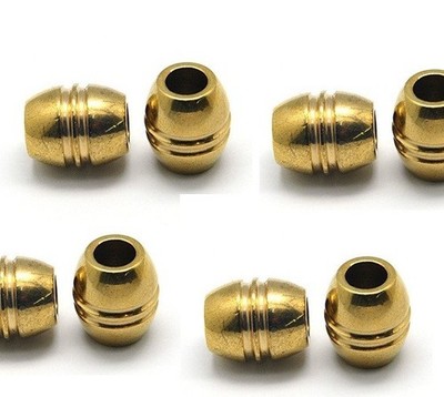 5 pc 304 Stainless Steel Barrel Spacer Beads - 14mm x 13mm - Hole 6mm - 18K Gold