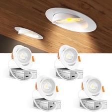 4 Pack 4 Inch 5CCT Gimbal LED Recessed Lighting, 360  90  Adjustable Eyeball ...