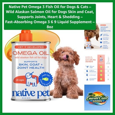 Alaskan Salmon Oil Liquid Supplement for Dogs - 8oz Omega Support for All Breeds