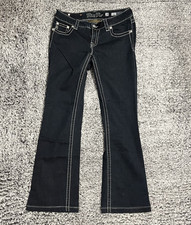 Miss Me Jeans Womens 29x29 Blue Bootcut Dark Wash Embroidered Ladies Denim